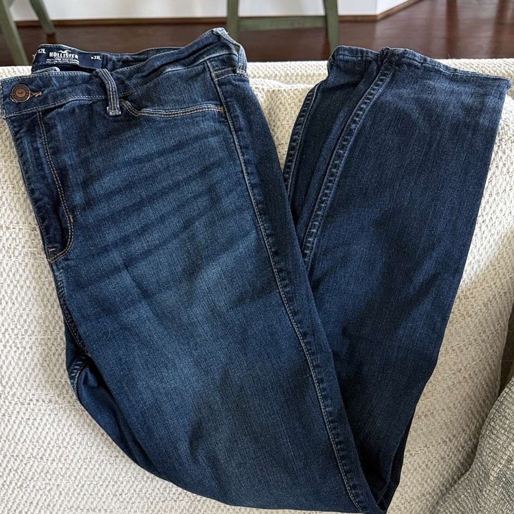 Hollister Dark Blue Straight Leg Jeans